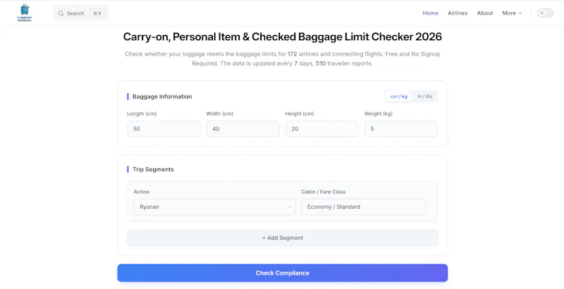 LuggageValidator screenshot 1