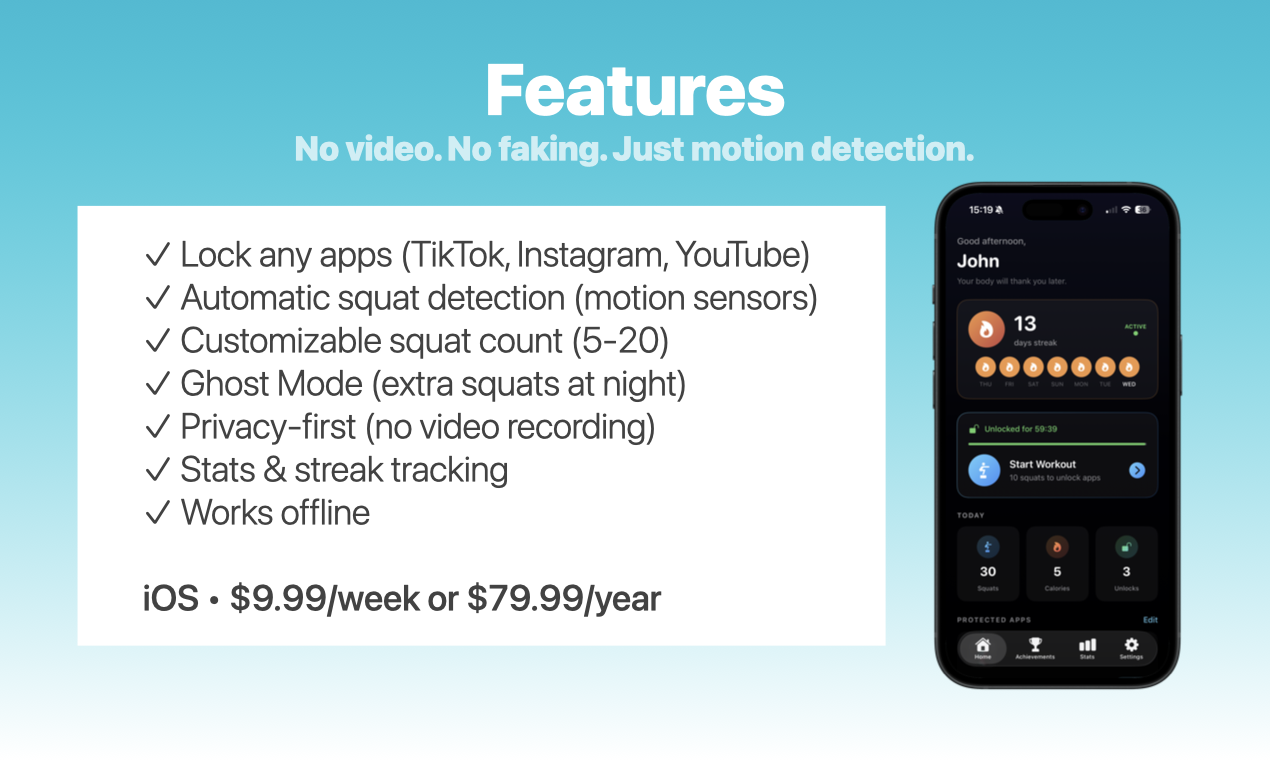 Squat Lock: Earn Your Screen Time gallery image