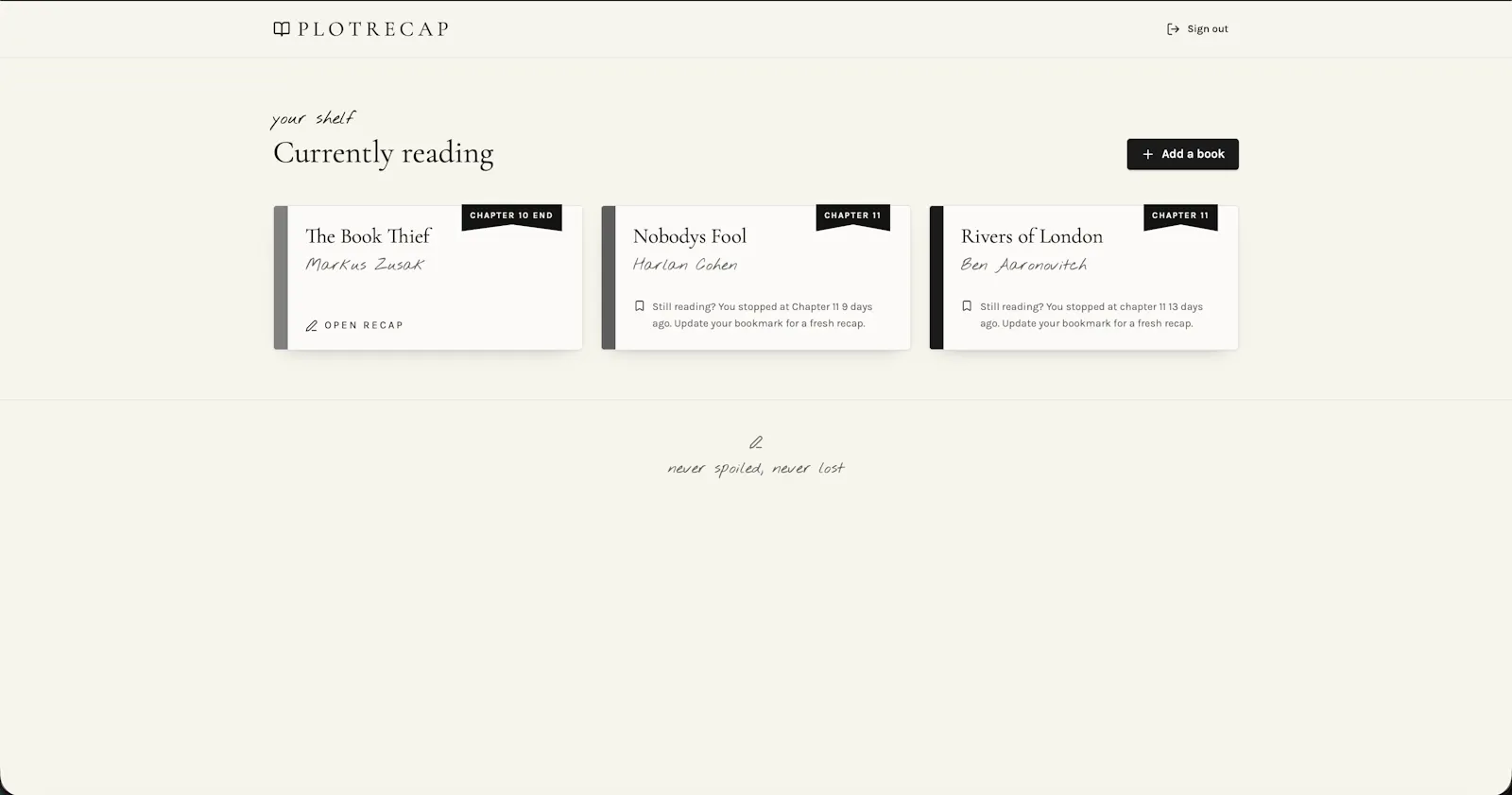 Plotrecap screenshot 3