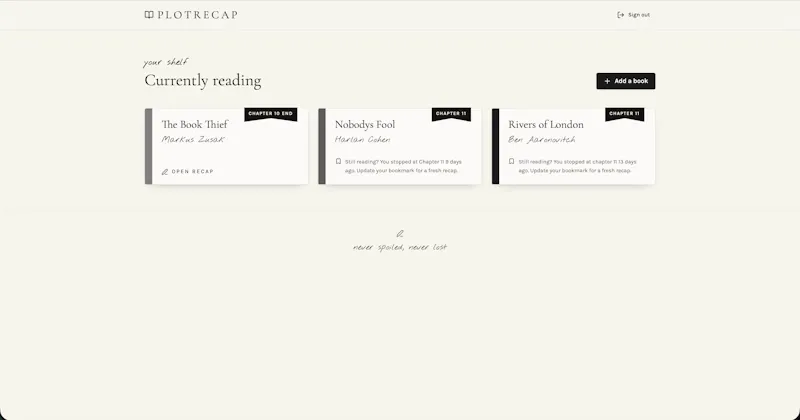 Plotrecap screenshot 3