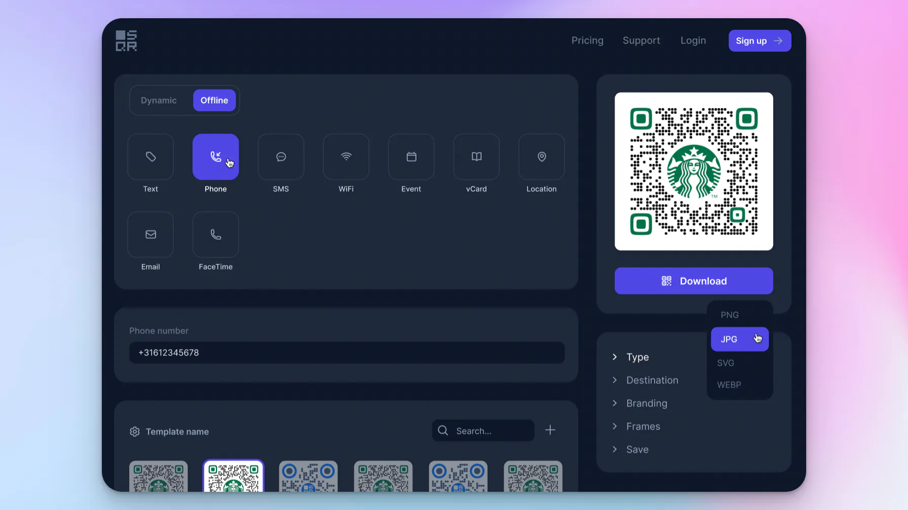 Square QR gallery image