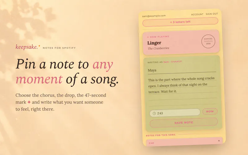 Keepsake screenshot 1