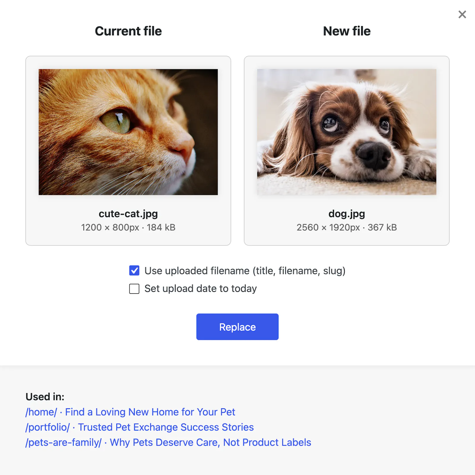 neoReplace - WP plugin to replace images screenshot 2