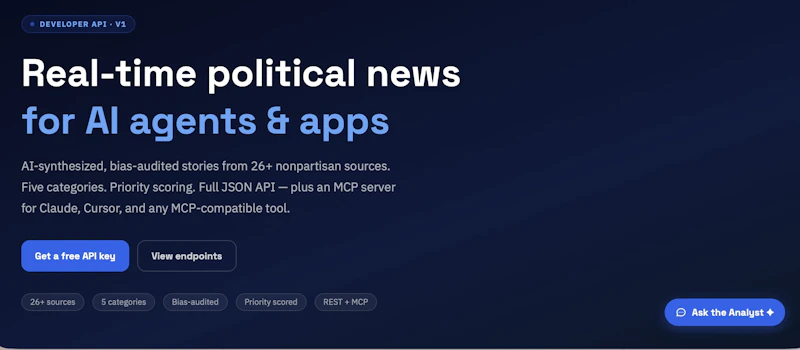Clearview Politics API screenshot 1