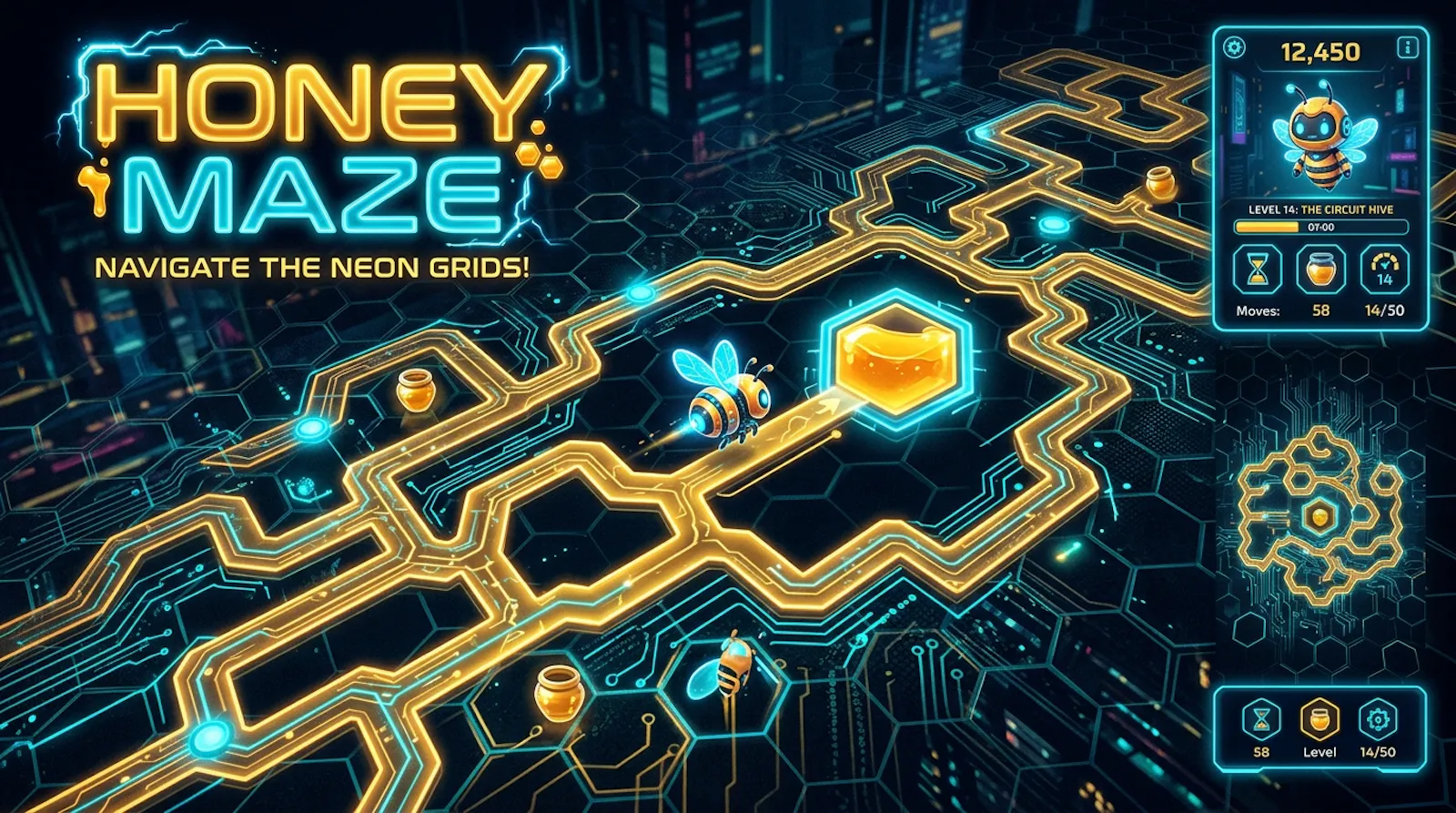 Honey Maze: Brain Puzzle screenshot 1