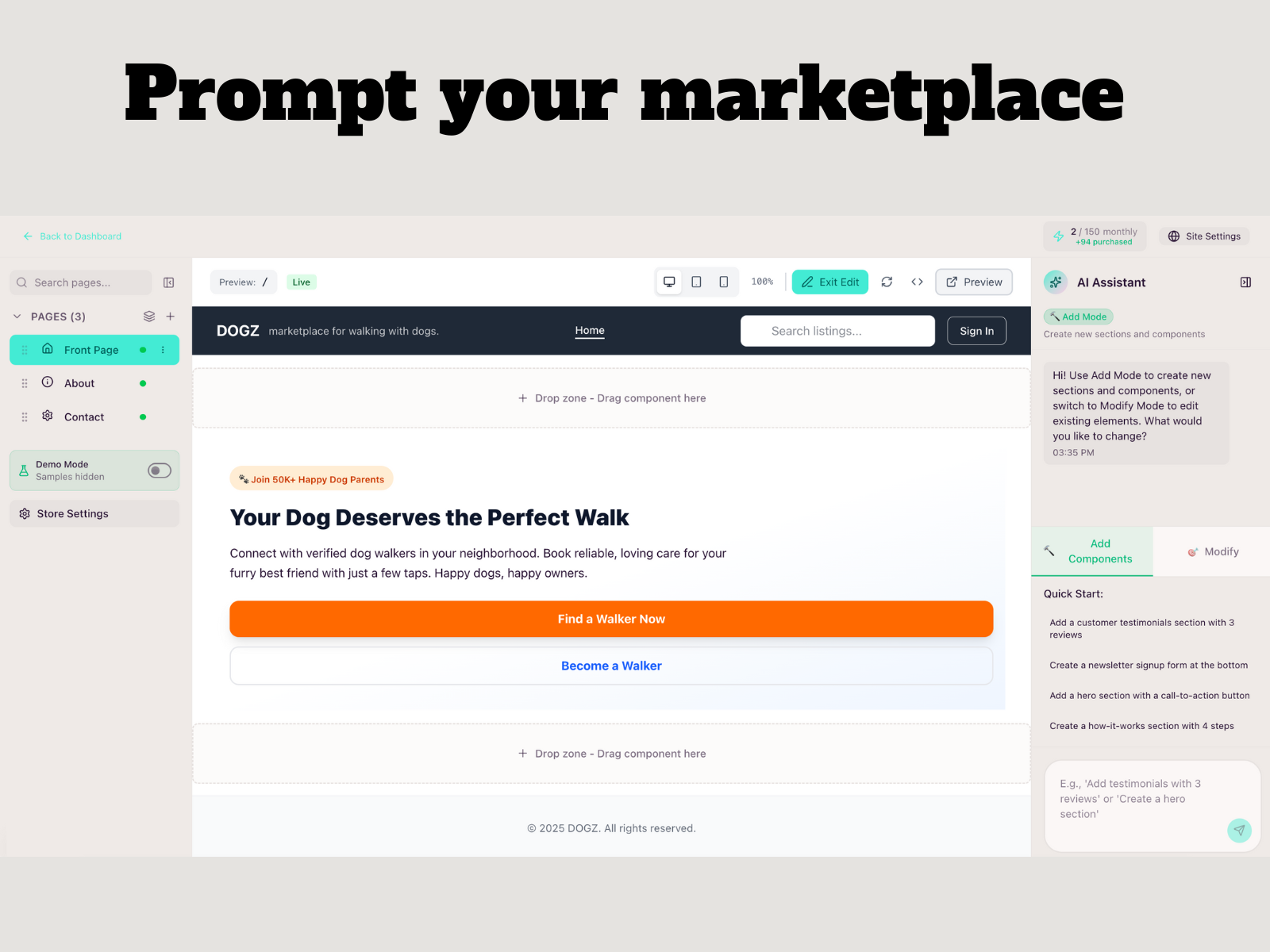 Prometora - Main screenshot showing features and interface