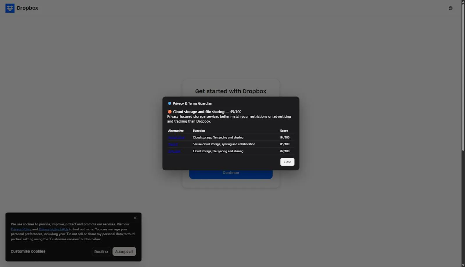 Privacy & Terms Guardian screenshot 1