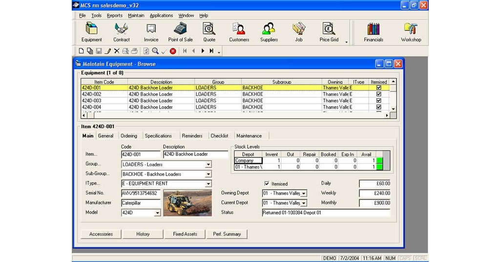MCS-rm Equipment Rental Software gallery image