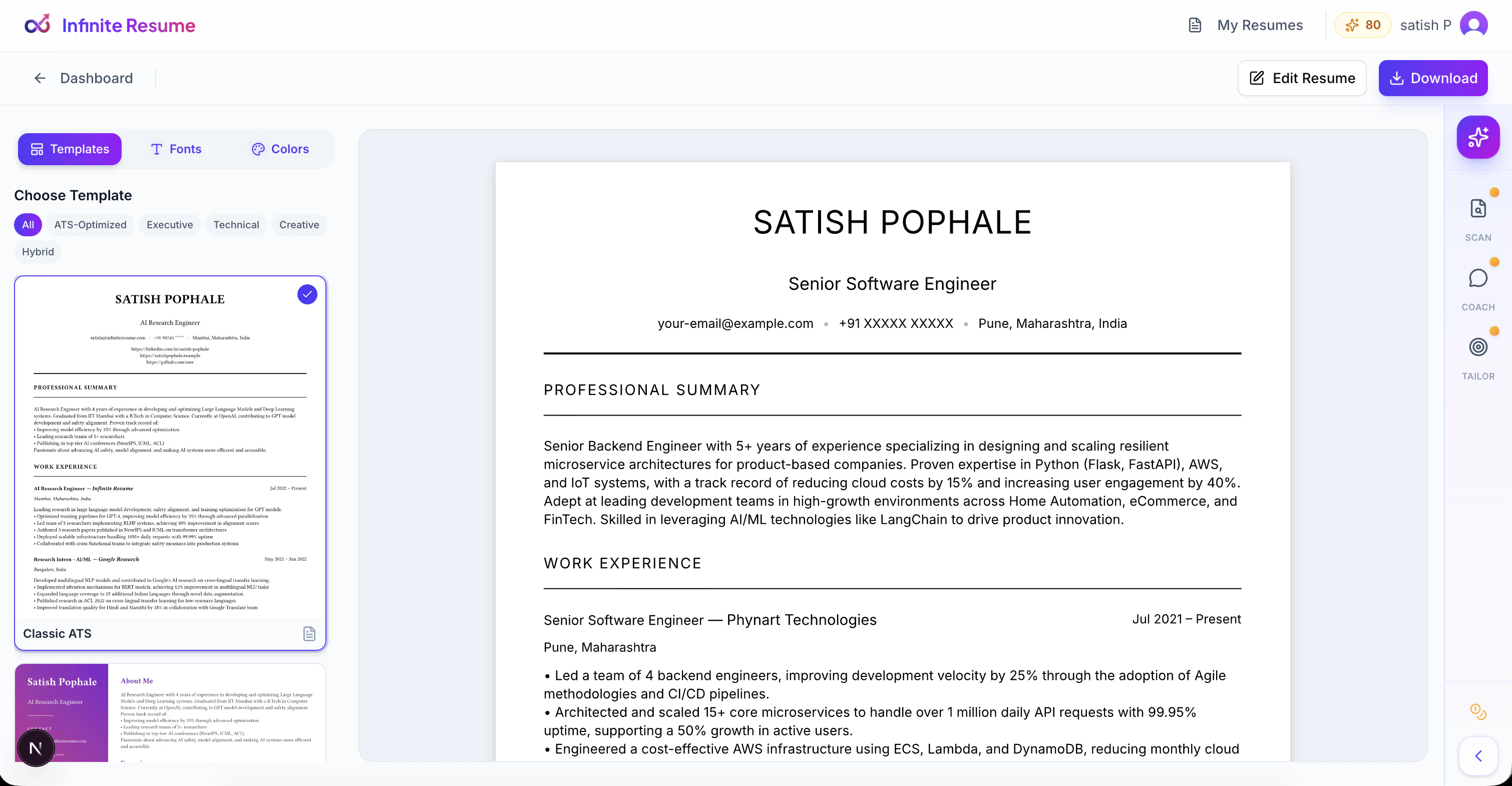 Infinite Resume screenshot 4