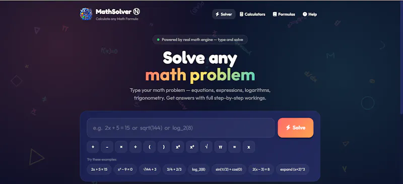 MathSolver Ⓝ - Solve Any Math Problem screenshot 2