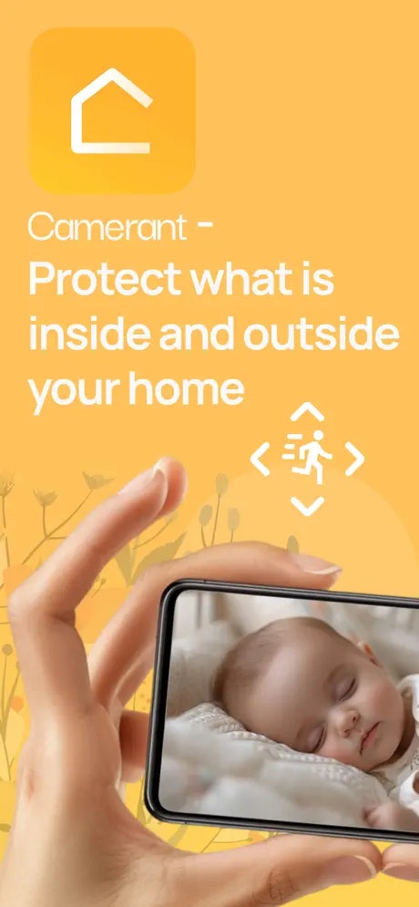 Camerant: Baby Monitor & Pet - Main product screenshot demonstrating key features and user interface