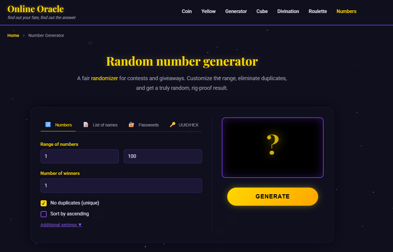 Random Number Generator - Product Hunt launch logo and brand identity