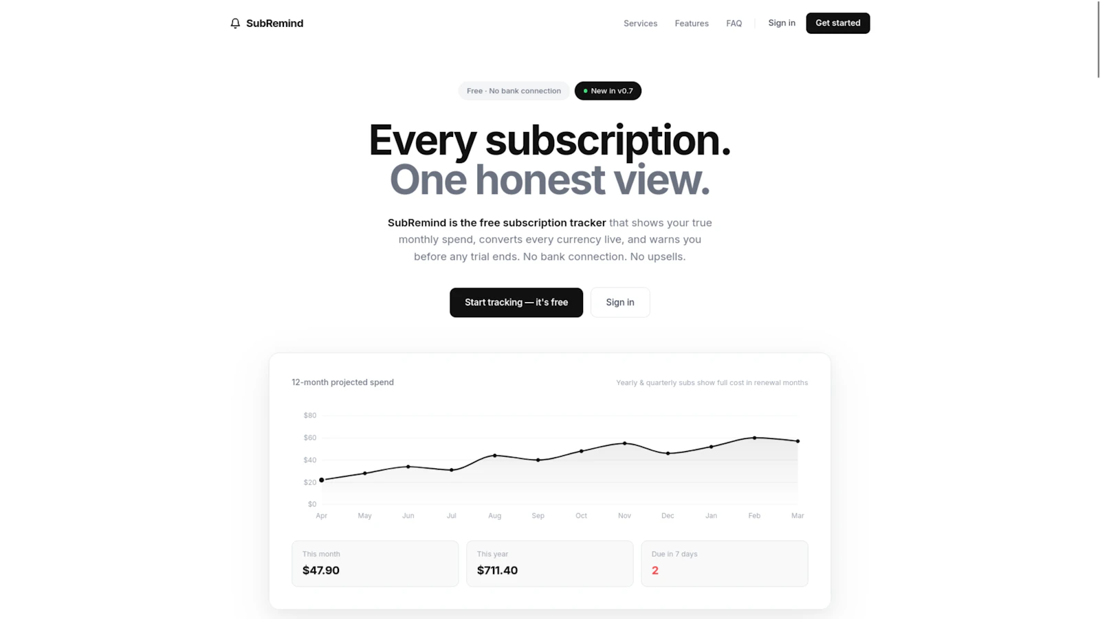 SubRemind screenshot 1
