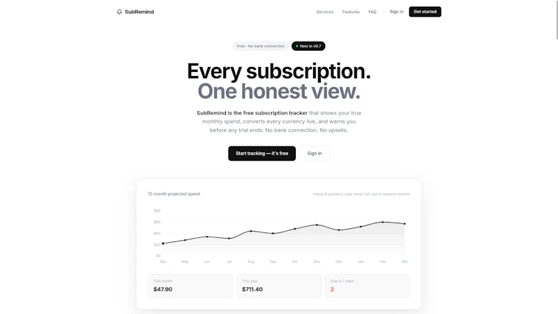 SubRemind screenshot 1