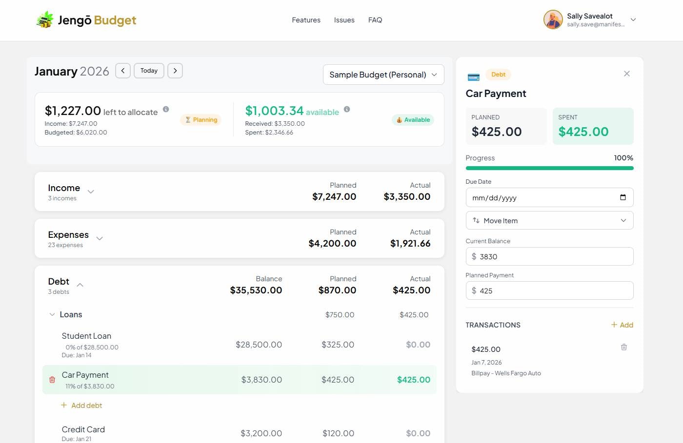 JengōBudget, simple zero-based budgeting - Screenshot 5 showing product features and functionality