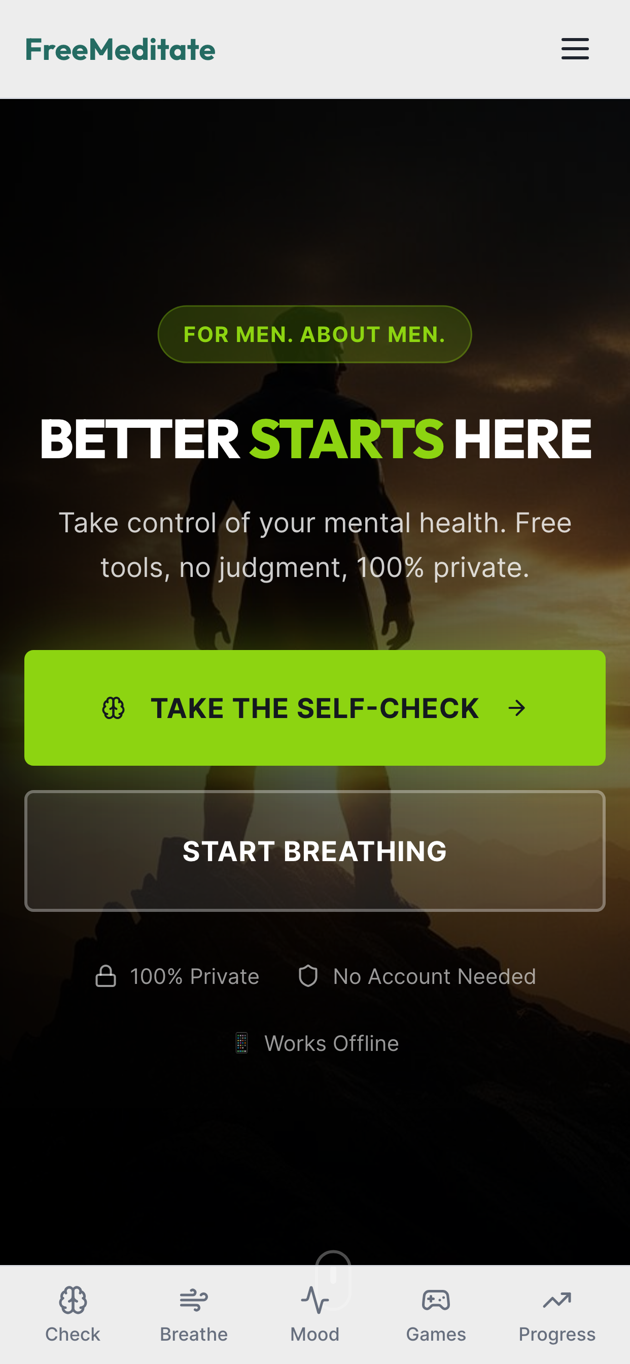 FreeMeditate - Screenshot 2 showing product features and functionality