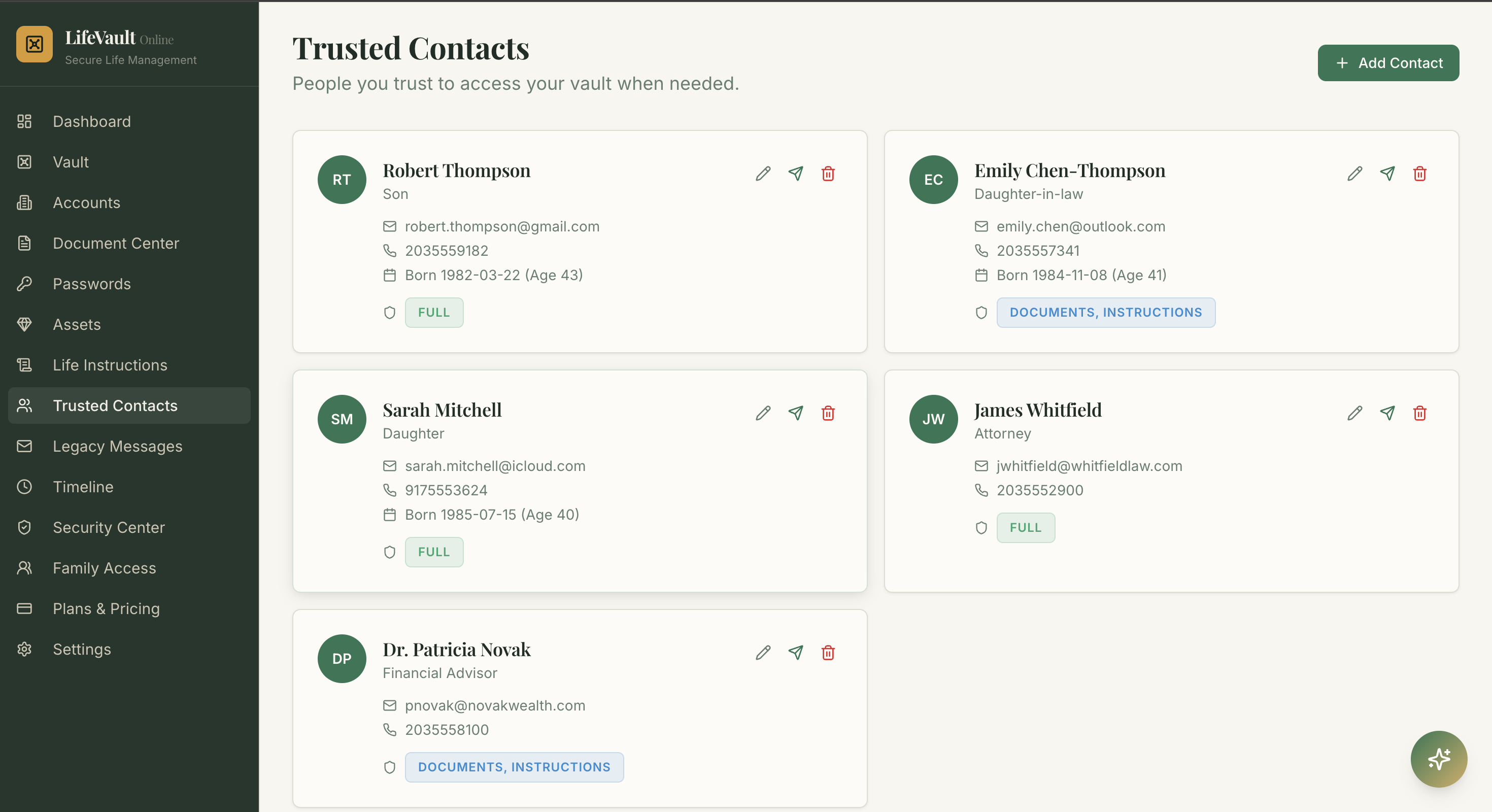 LifeVault Online - Screenshot 4 showing product features and functionality
