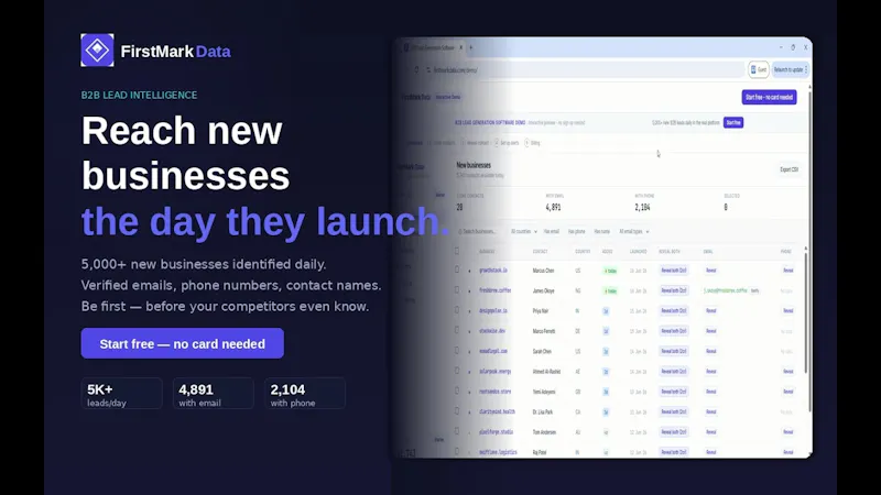 FirstMarkData screenshot 1 (video preview)