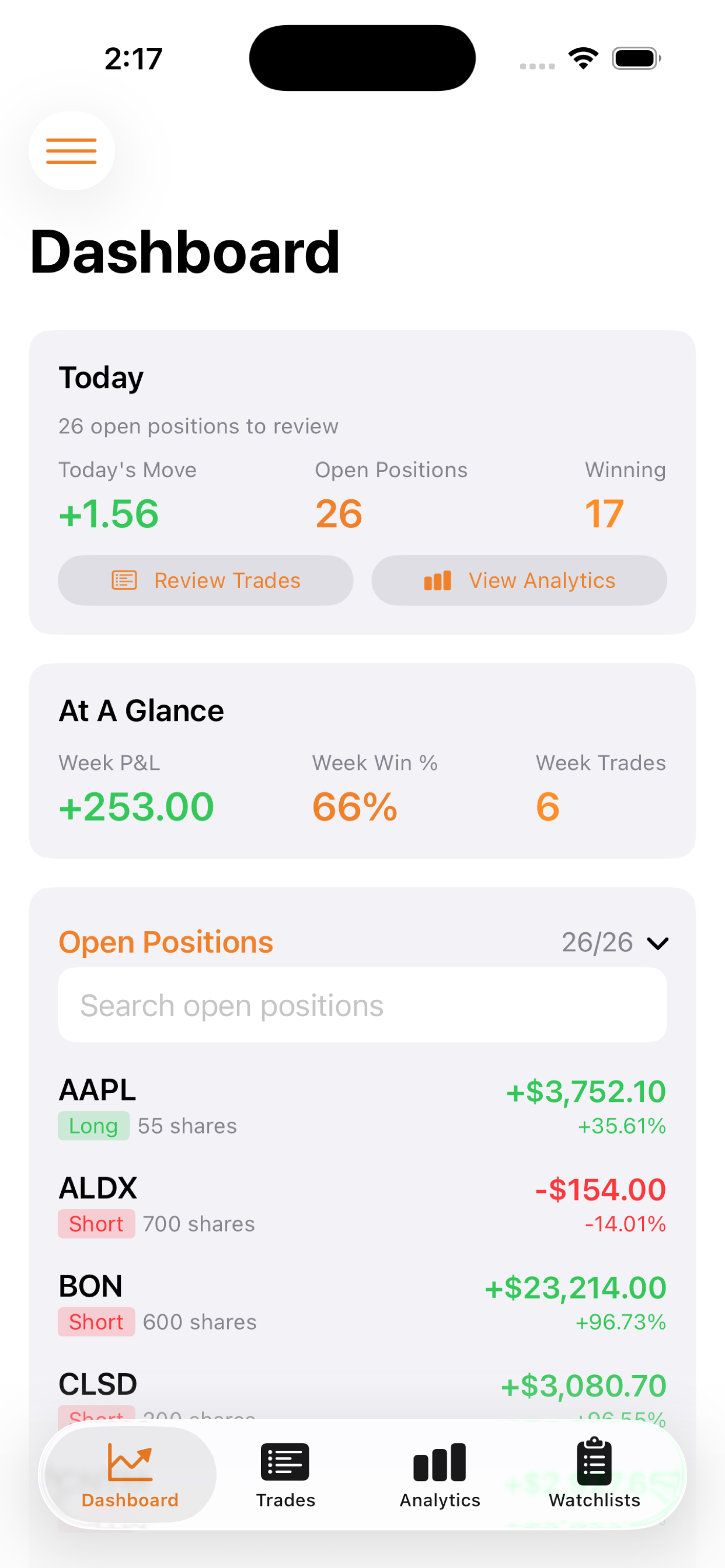 TradeTally - Open-source trading journal gallery image