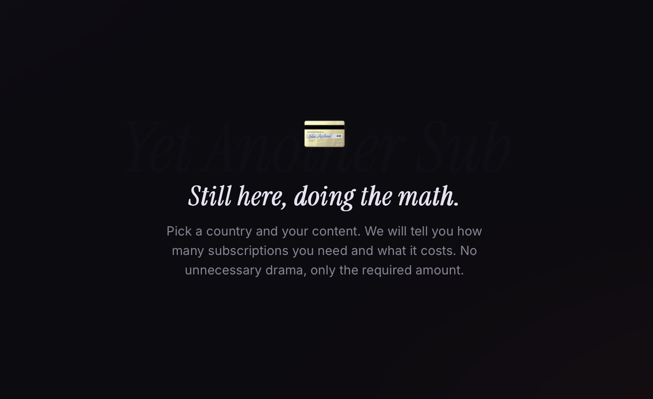 YetAnotherSub — We are tired of subs. gallery image