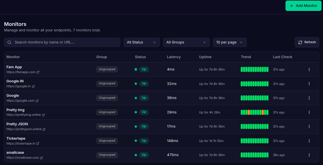 Klock - Uptime Monitor gallery image