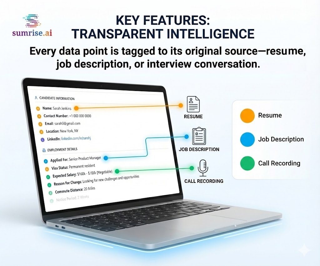 Sumrise.ai - Screenshot 4 showing product features and functionality
