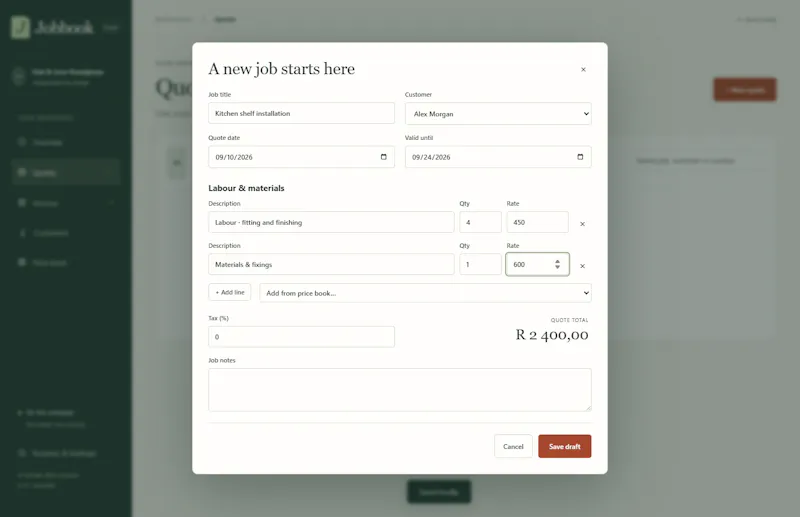 Jobbook screenshot 2