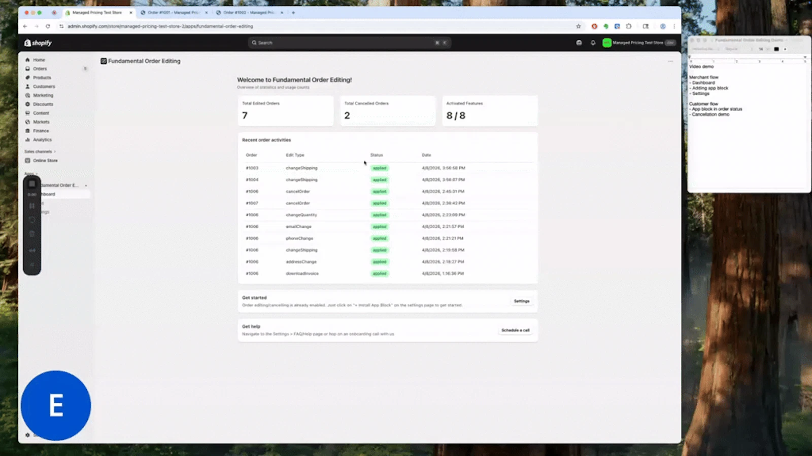 Fundamental Order Editing Shopify App screenshot 1 (video preview)