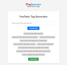 YTagGenerator - Free YT Tag Generator gallery image