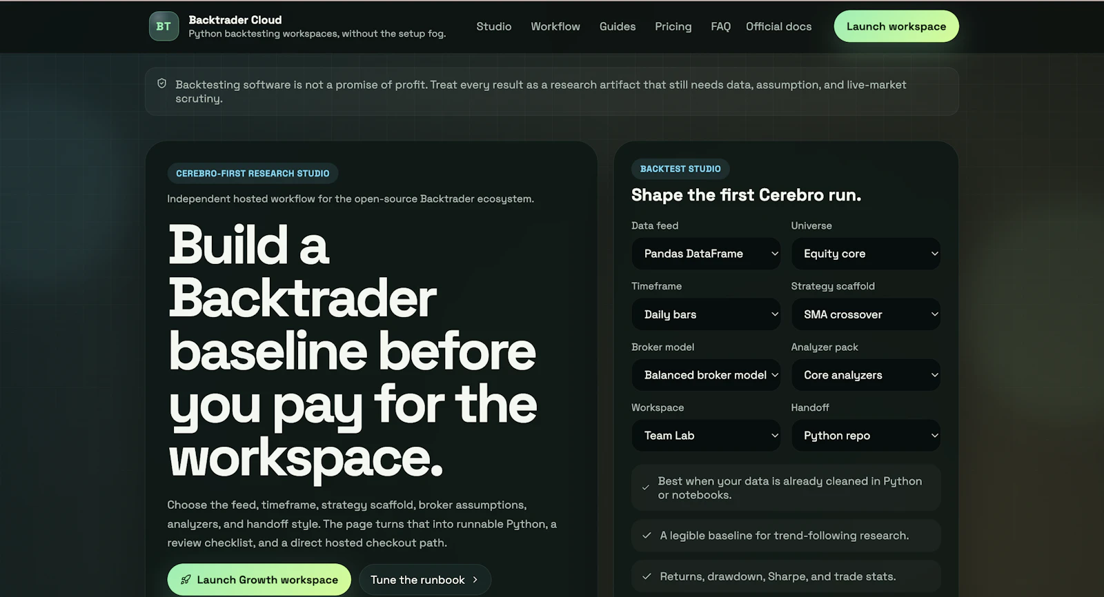 Backtrader Cloud screenshot 1