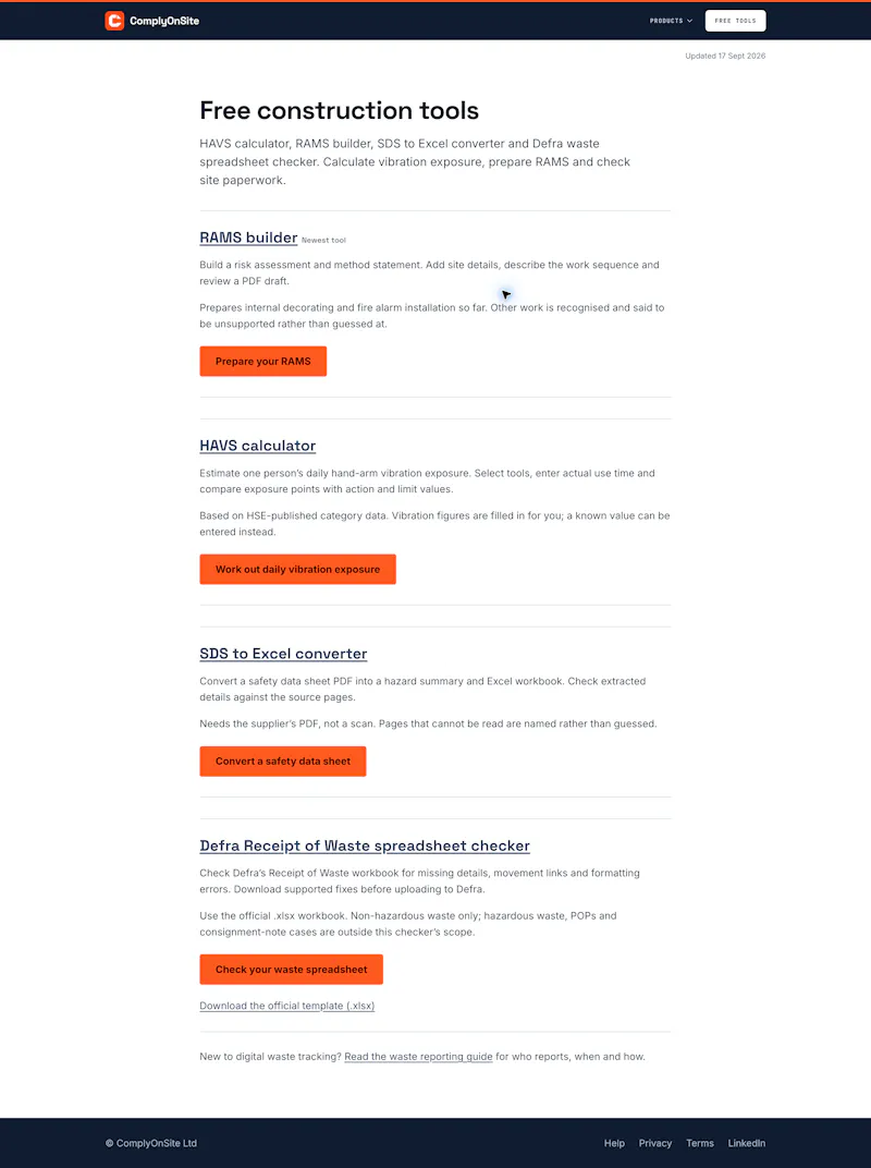 ComplyOnSite screenshot 1