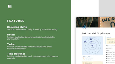 Notion business shift planner gallery image