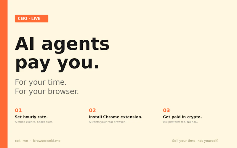 Ceki.me - AI now pays you for browser screenshot 1