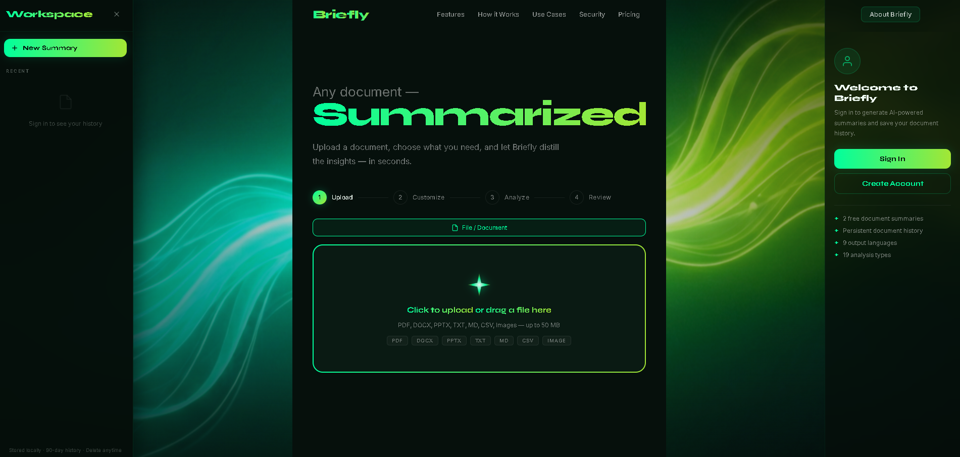Briefly - Screenshot 2 showing product features and functionality
