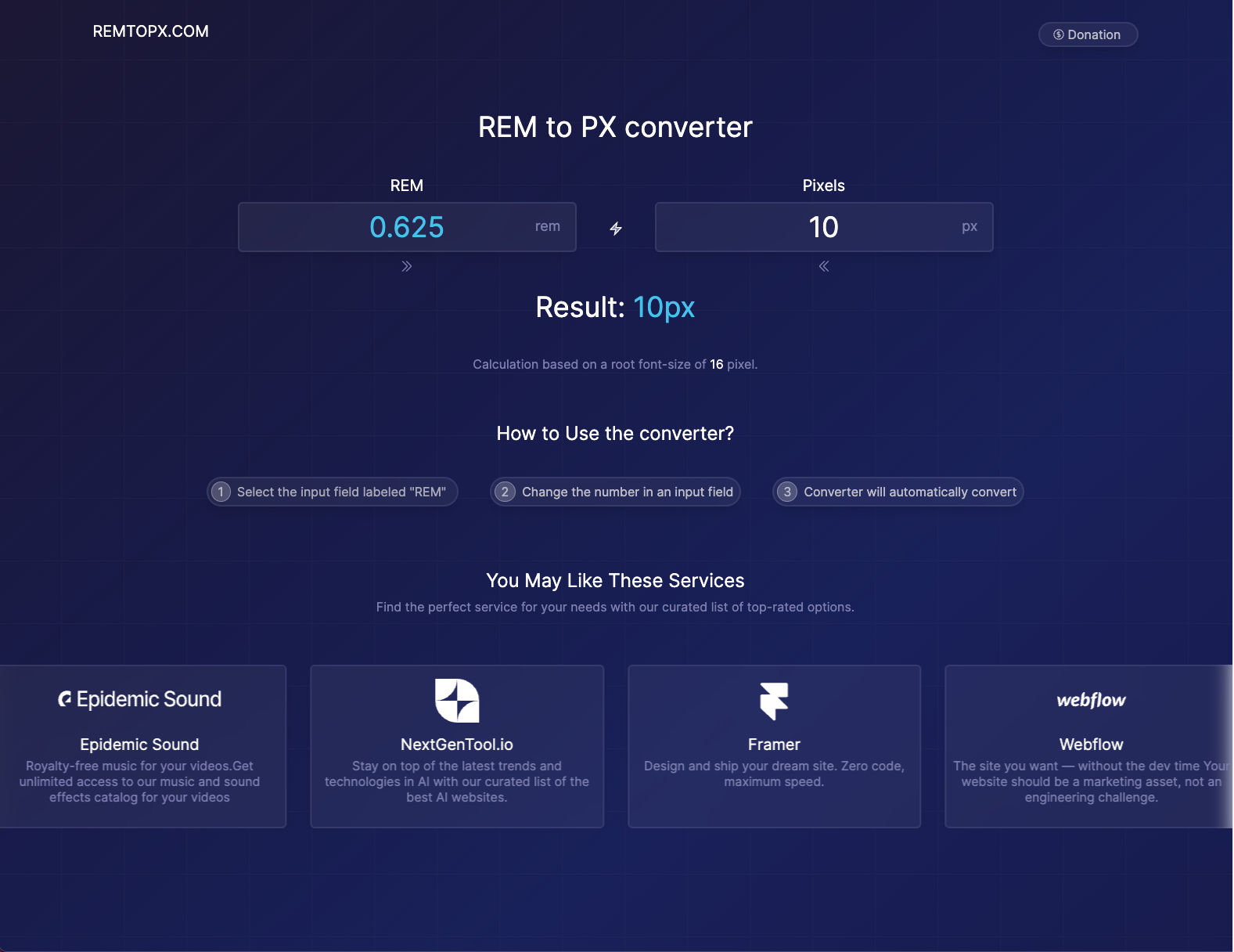 Convertisseur REM à PX media 1