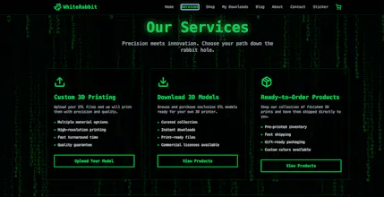 WhiteRabbit 3D Printing Website gallery image