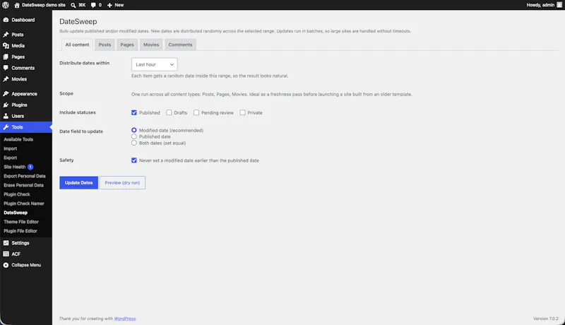 DateSweep screenshot 2