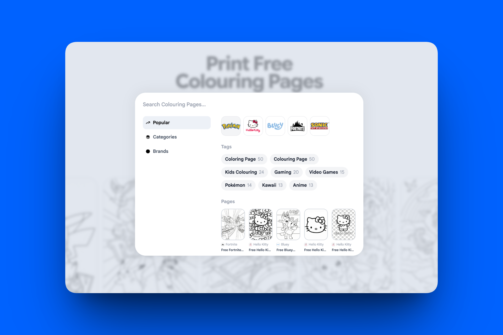 Colouring Page - Screenshot 3 showing product features and functionality
