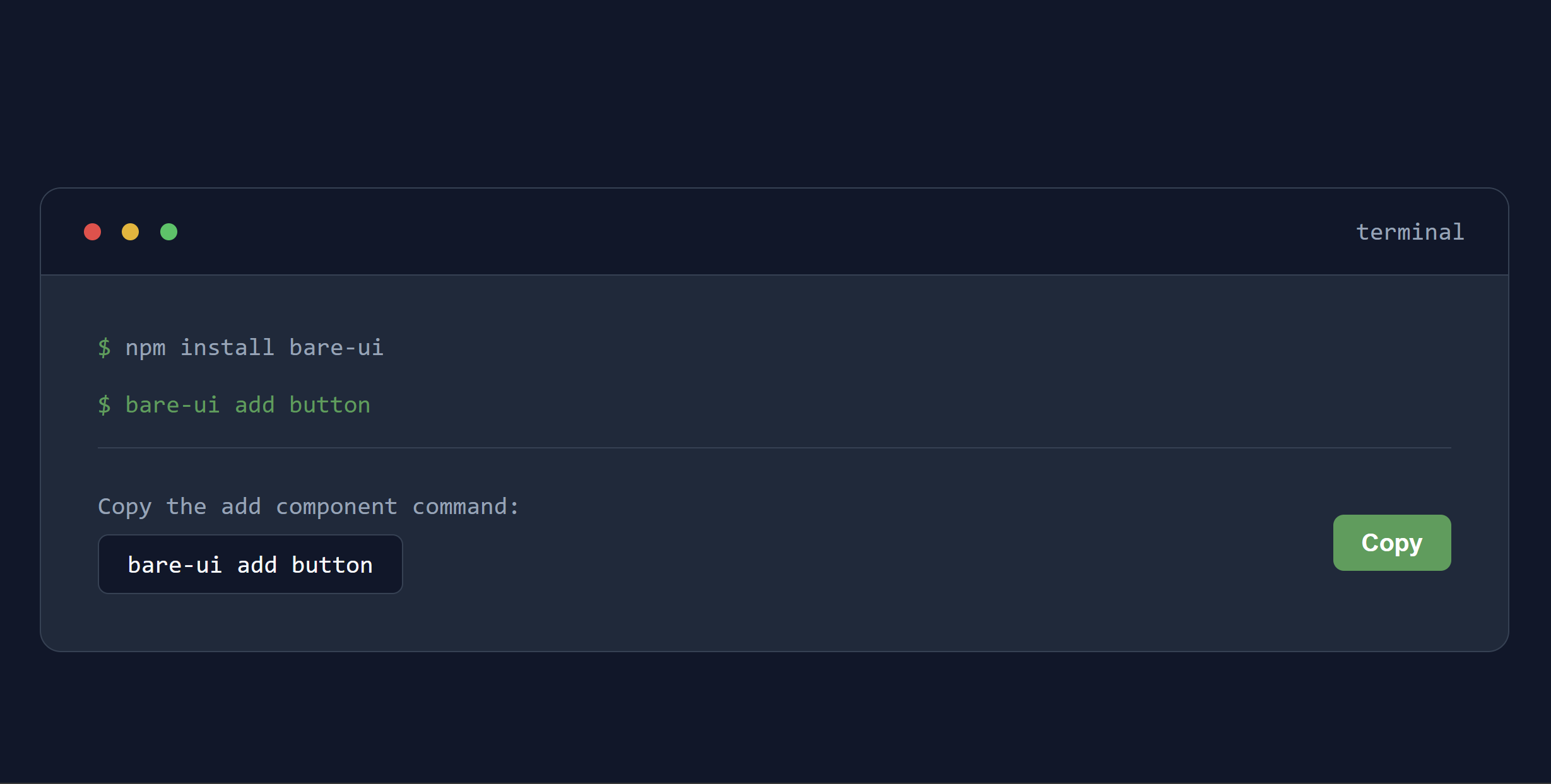 Bare UI gallery image