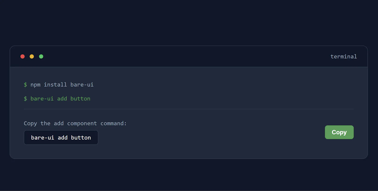 Bare UI screenshot 3