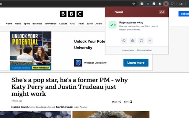 Ward - AI-based anti-scam protection - Screenshot 2 showing product features and functionality