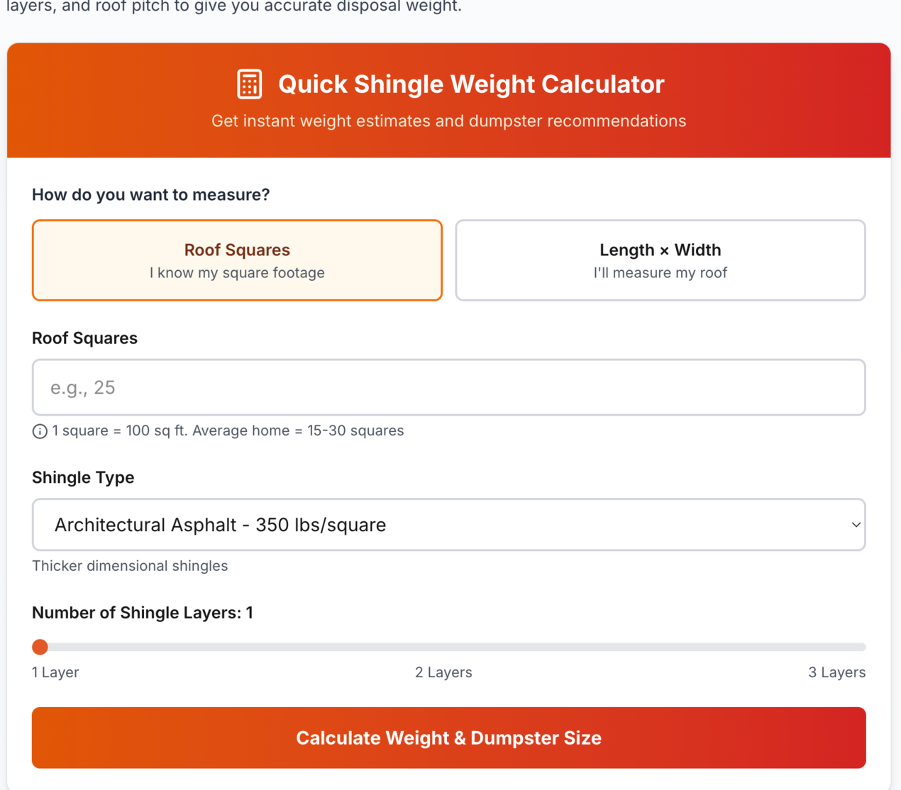 Dumpster Size Calculator gallery image