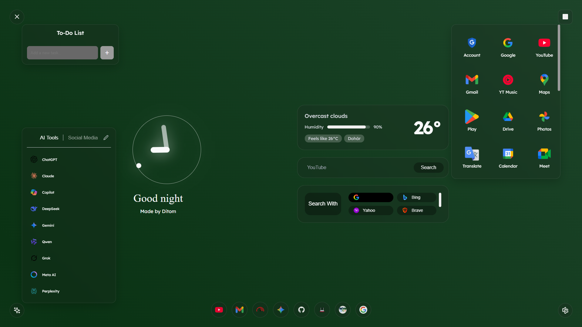 Média Votre tableau de bord dynamique - Une page de départ minimale, belle et interactive pour le navigateur 5