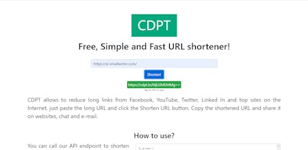 CDPT - URL shortener gallery image