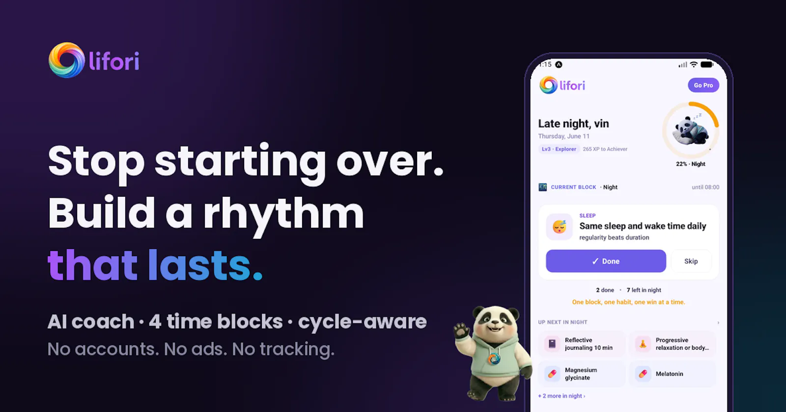 lifori - Habit Tracker & AI Coach screenshot 2