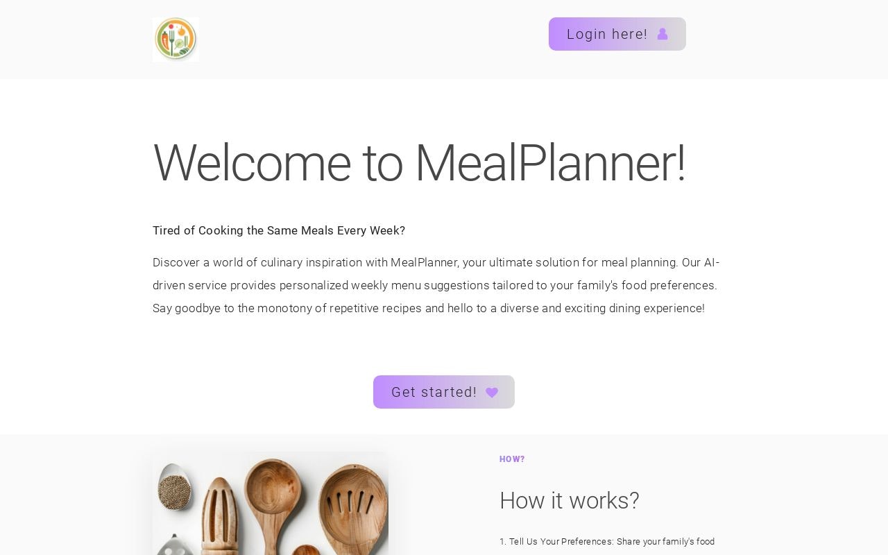 Meal planner gallery image