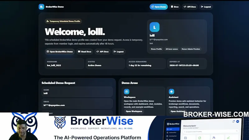 BrokerWise screenshot 1 (video preview)
