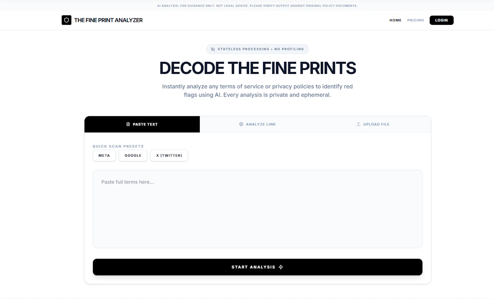 The Fine Print Analyzer screenshot 1