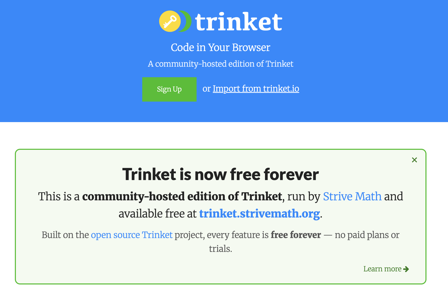 Trinket.io now openSource!  gallery image