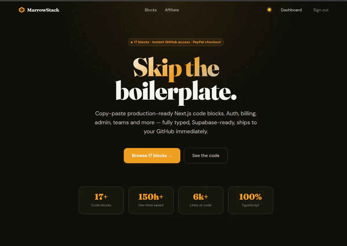 Banner del producto MarrowStack